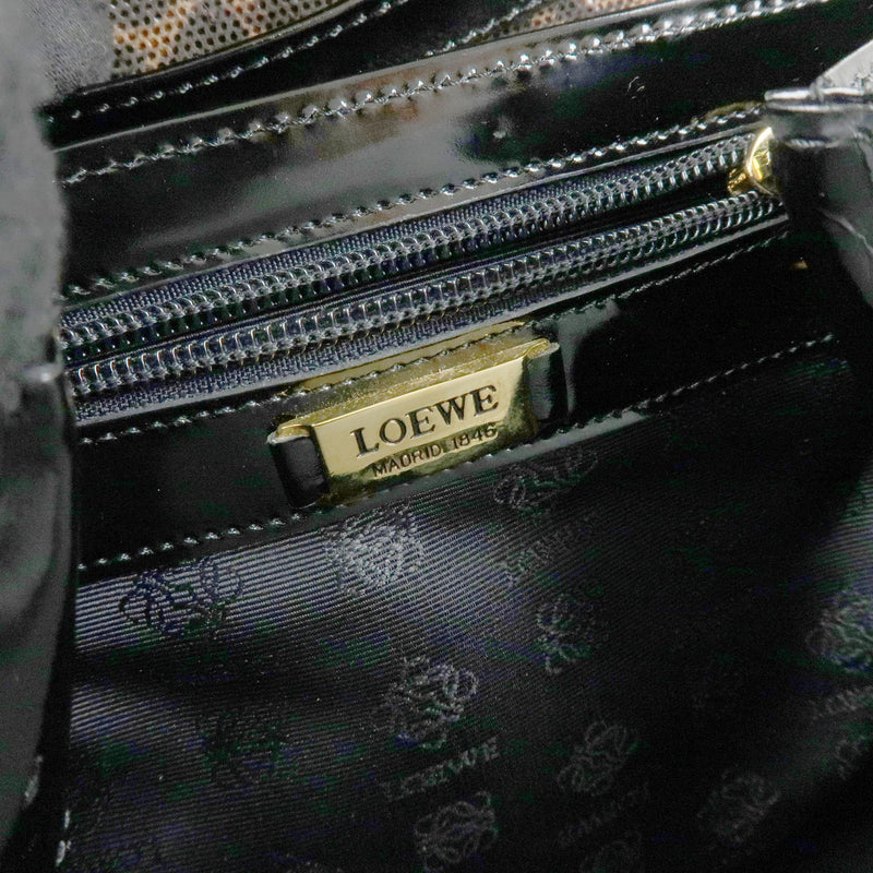 Loewe Vintage Velazquez Top Handle Leather Black Patent_leather Bag