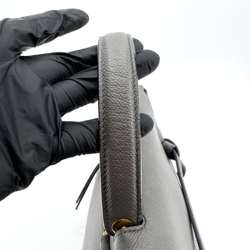 Celine Belt Calfskin Gray Leather Bag