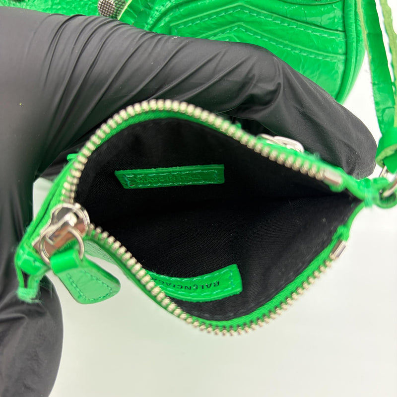 Balenciaga Le Cagole Giant Spikes Leather Green Bag