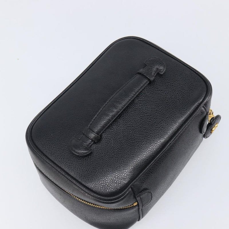 Chanel Vintage Timeless Cosmetic Case Caviar Black Leather Bag