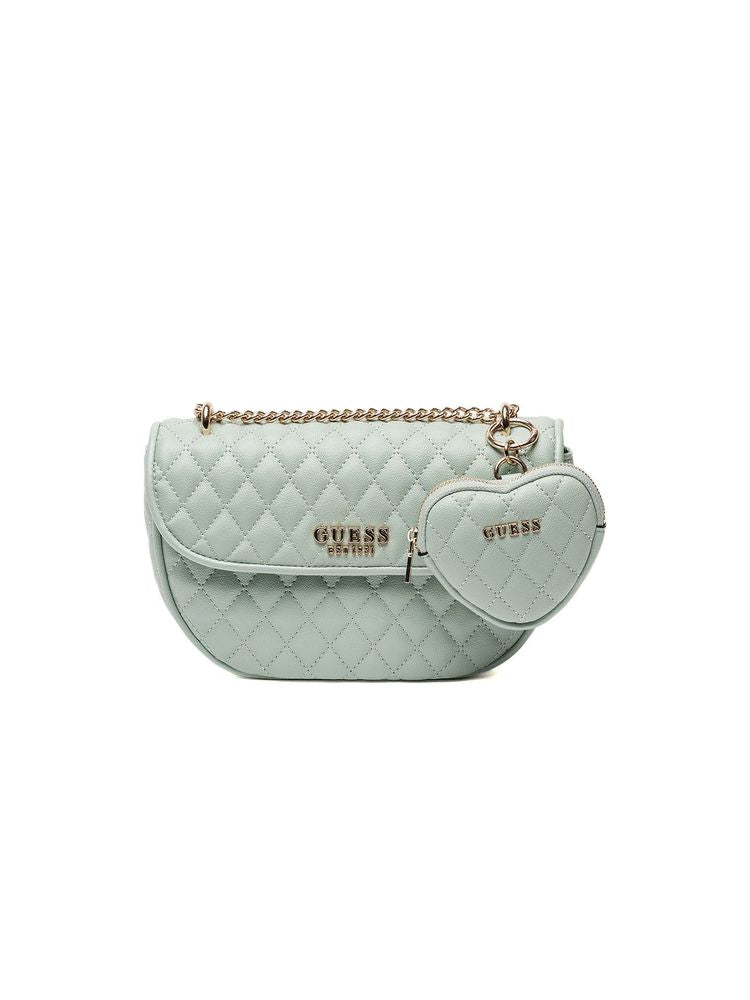 Guess Quilted Polyurethane Crossbody Bag — Green