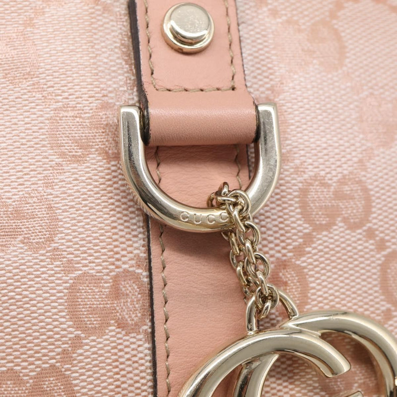 Gucci Abbey Zip Tote Gg Canvas And Leather Pink