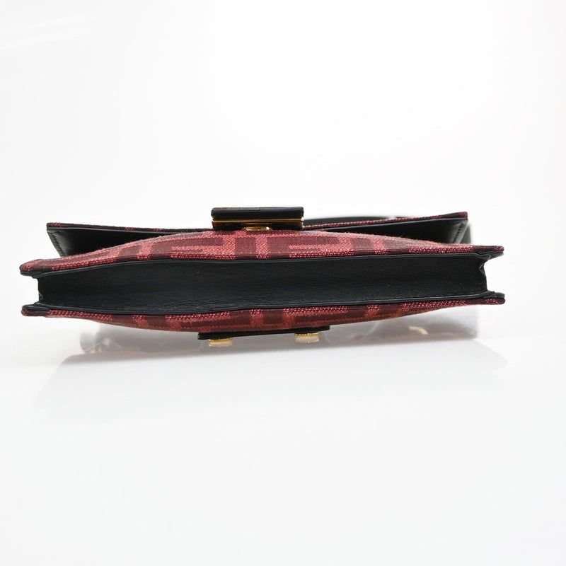 Fendi Baguette Convertible Pouch Zucca Canvas Burgundy