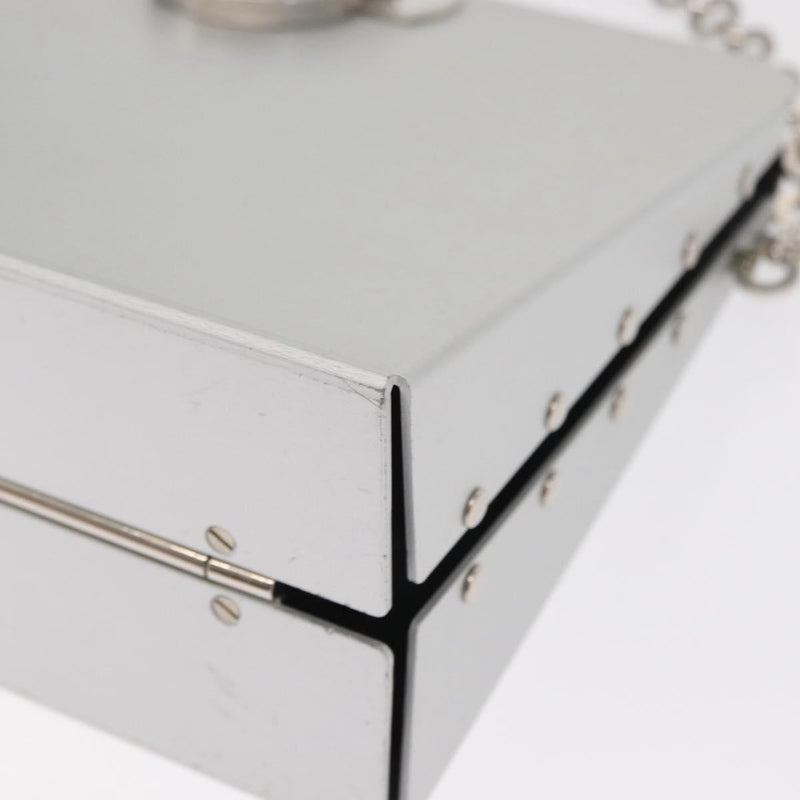 Salvatore Ferragamo Vintage Gancini Chain Leather Silver Stainless_steel Bag