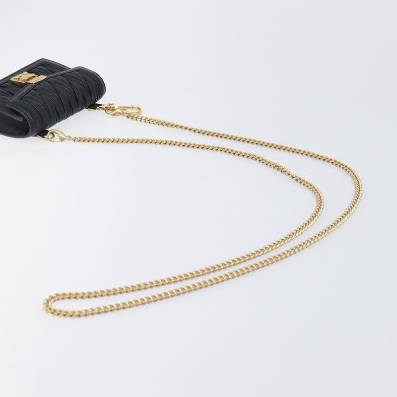 Miu Miu Biker Chain Matelasse Leather Black Bag