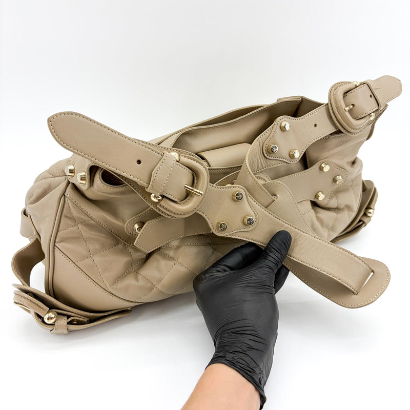 Burberry Enmore Quilted Leather Beige Bag