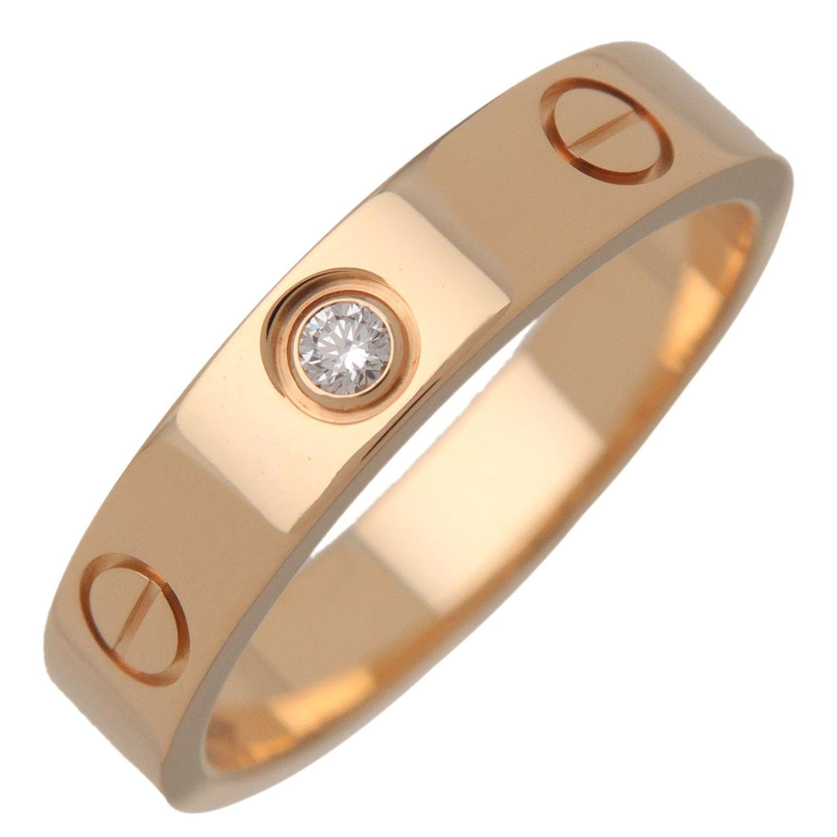 Cartier Love Wedding Band 1 Diamond 18k Rose Gold With Yellow_gold Bijoux