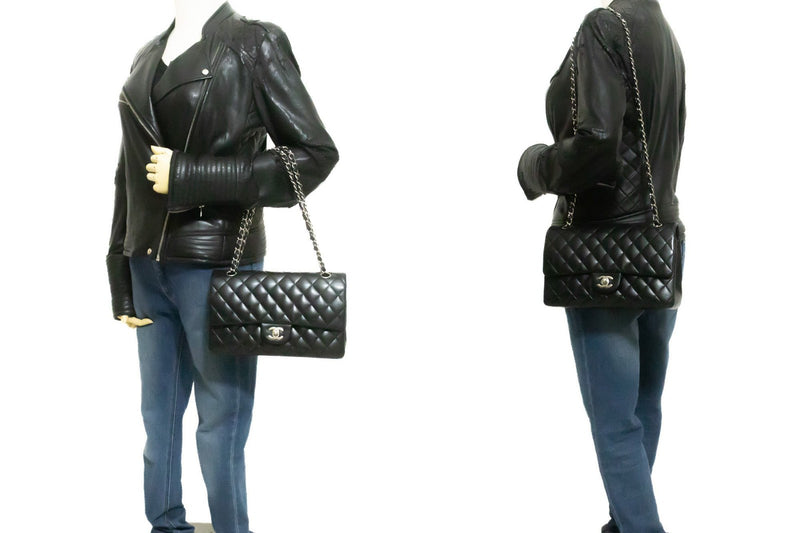 Chanel Classic Bowler Quilted Caviar Black Leather Bag