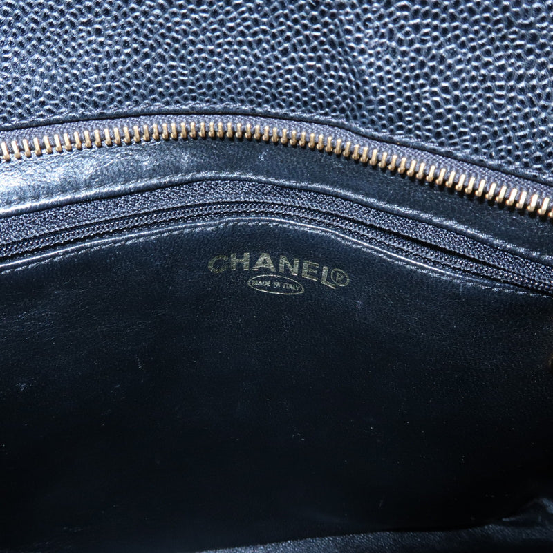 Chanel Medallion Quilted Caviar Black Leather Bag