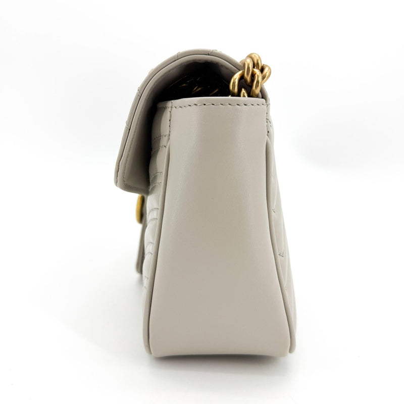 Gucci Gg Marmont Flap Matelasse Leather Gold Bag