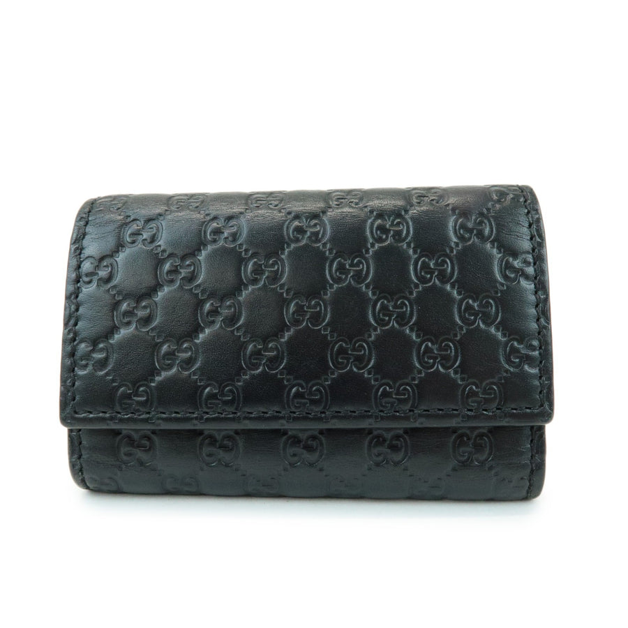 Gucci Flap Card Case Guccissima Leather Black Accessory