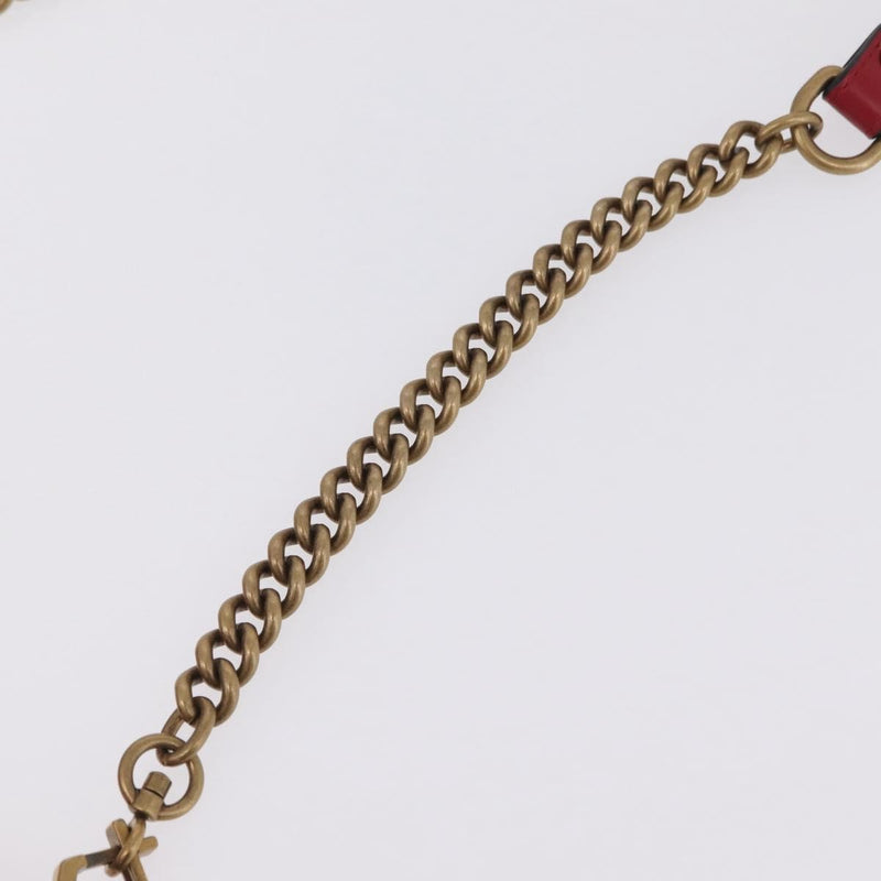 Gucci Gg Marmont Top Handle Matelasse Leather Red Bag