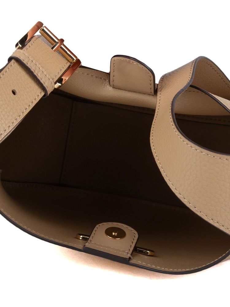 Michael Kors Shoulder Bag — Beige Leather