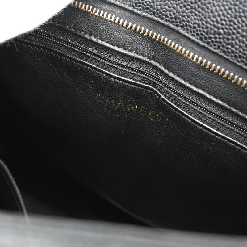 Chanel Medallion Quilted Caviar Black Leather Bag