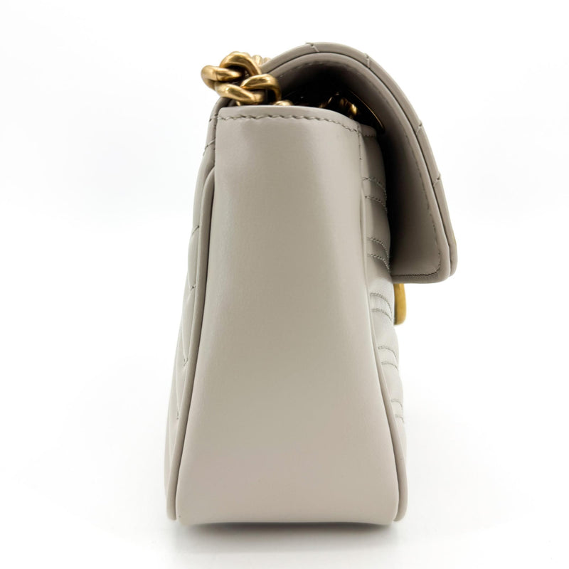 Gucci Gg Marmont Flap Matelasse Leather Gold Bag