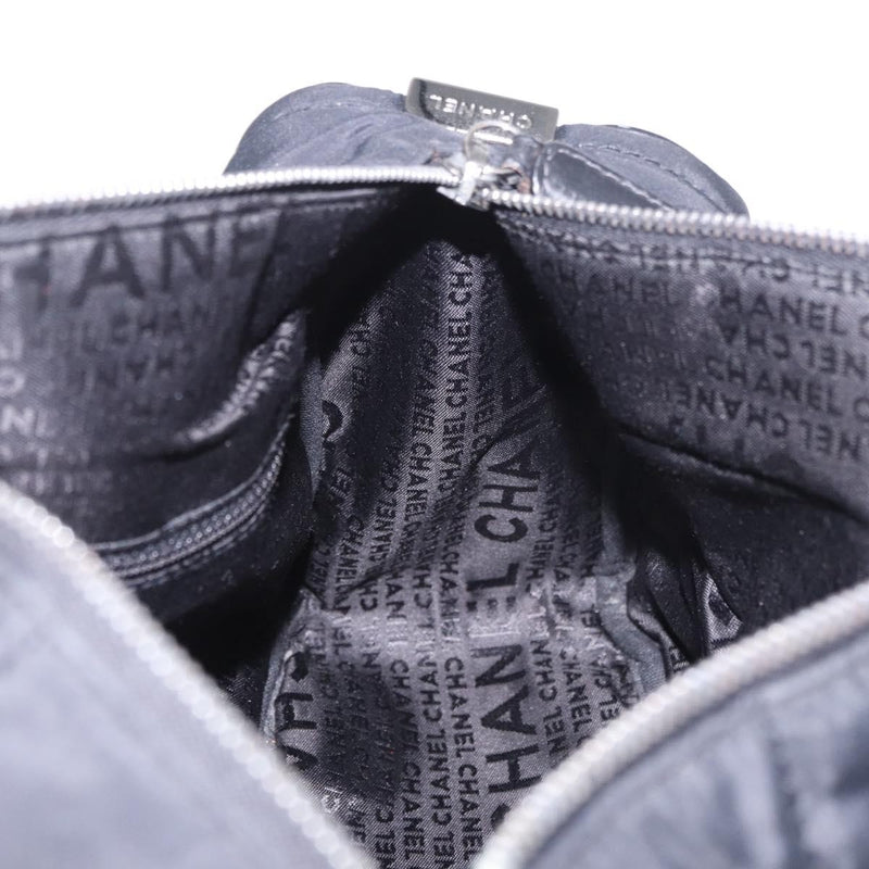 Chanel Square Stitch Boston Quilted Nylon Black Bag
