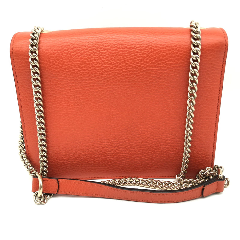 Gucci Interlocking Chain Leather Orange Bag