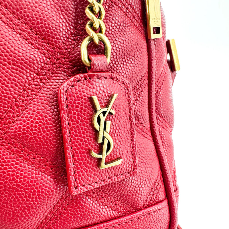 Saint Laurent 80s Vanity Quilted Leather Red Bag