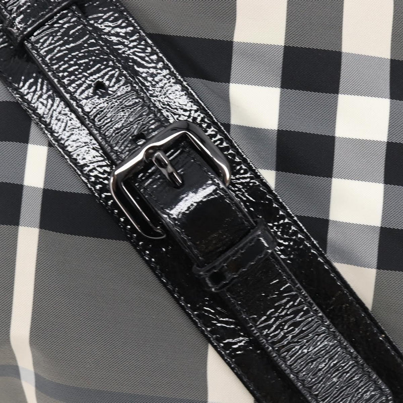 Burberry Nova Check Tote Canvas Pattern Black Nylon
