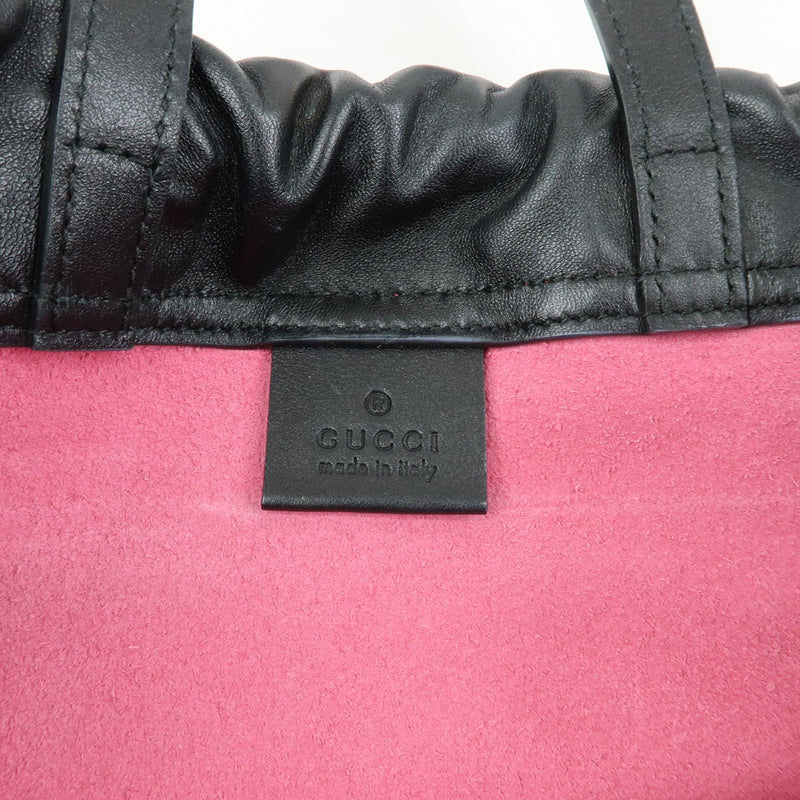 Gucci Logo Drawstring Printed Leather Pink Bag