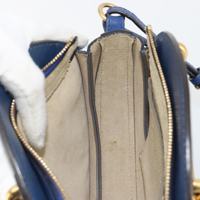 Chloe Pixie Leather And Suede Blue Bag