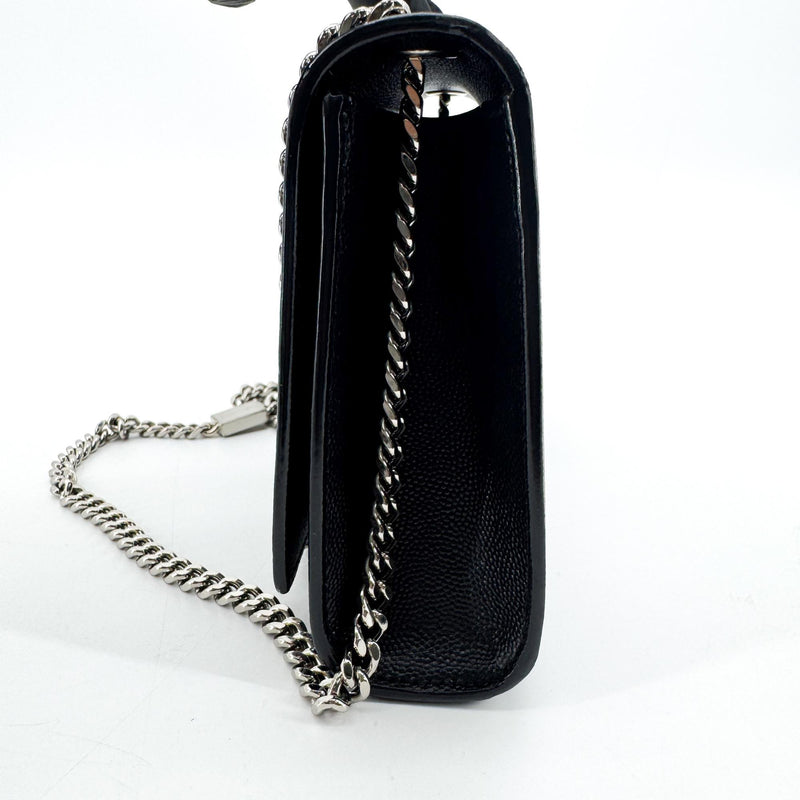 Saint Laurent Classic Monogram Flap Chain Leather Black Bag