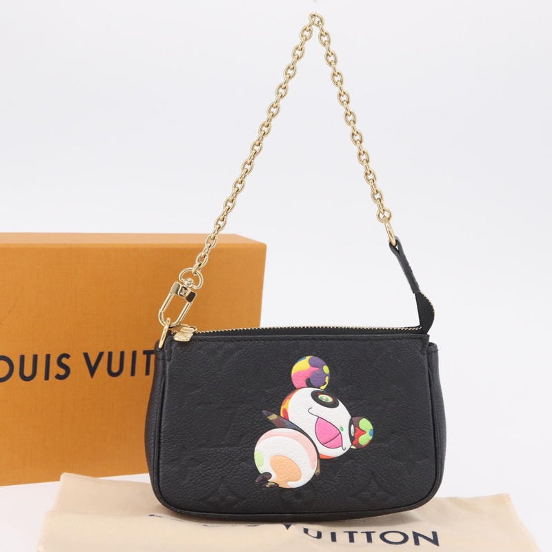 Louis Vuitton Pochette Accessoires Monogram Empreinte Leather Black Bag