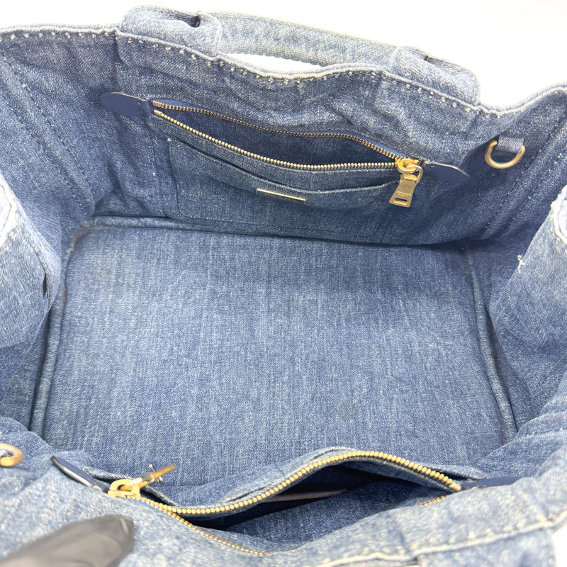 Prada Canapa Denim Blue Denim_jeans Bag