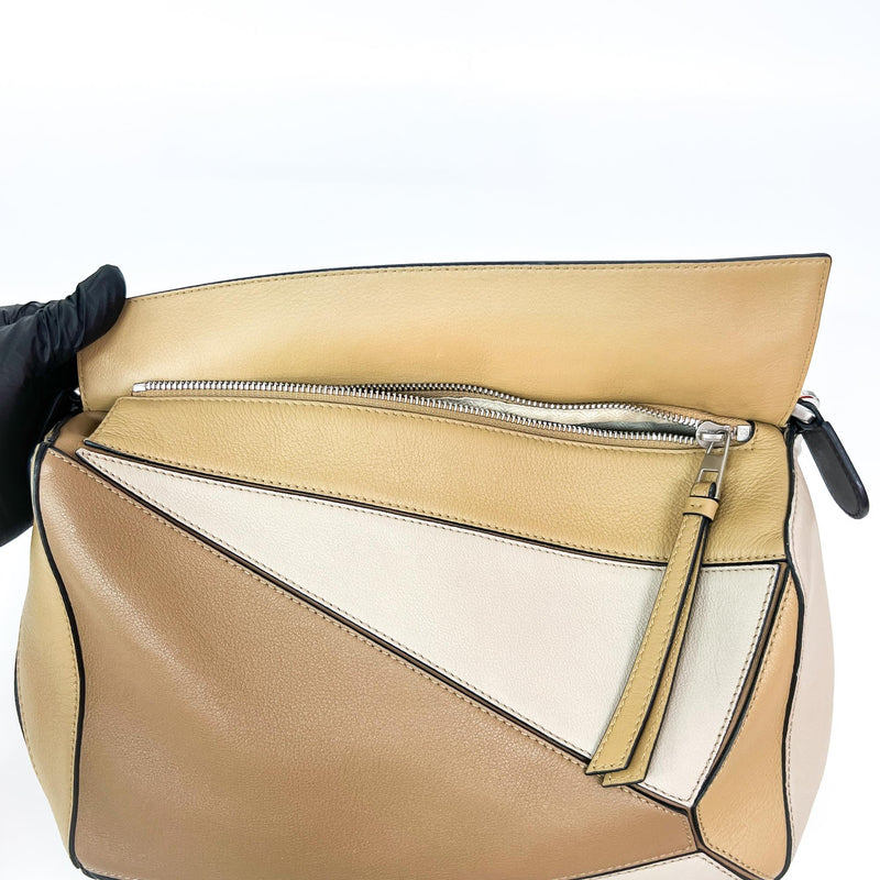 Loewe Puzzle Patchwork Leather Brown Calfskin Bag