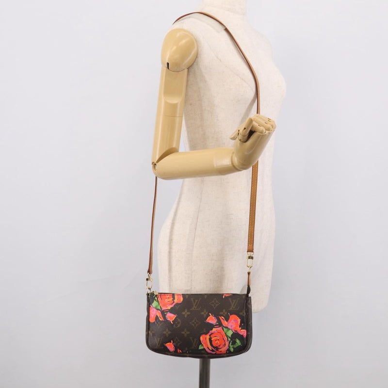 Louis Vuitton Pochette Accessoires Limited Edition Monogram Roses Multicolour Canvas Bag