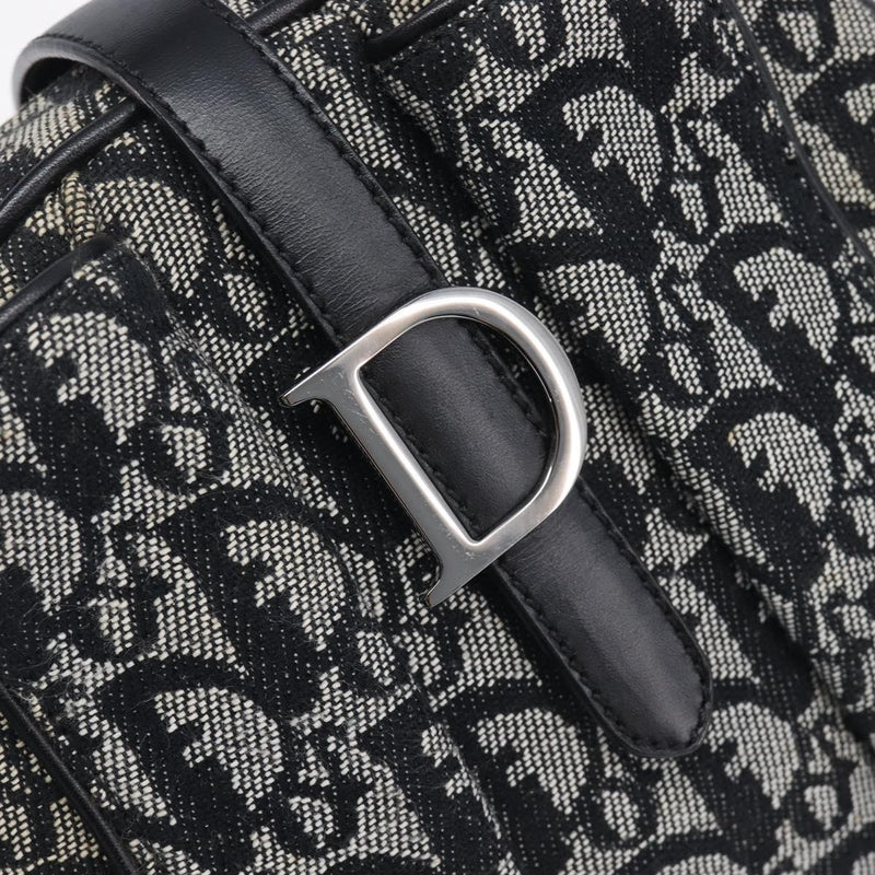 Christian Dior Trotter Double Saddle Canvas Black Bag