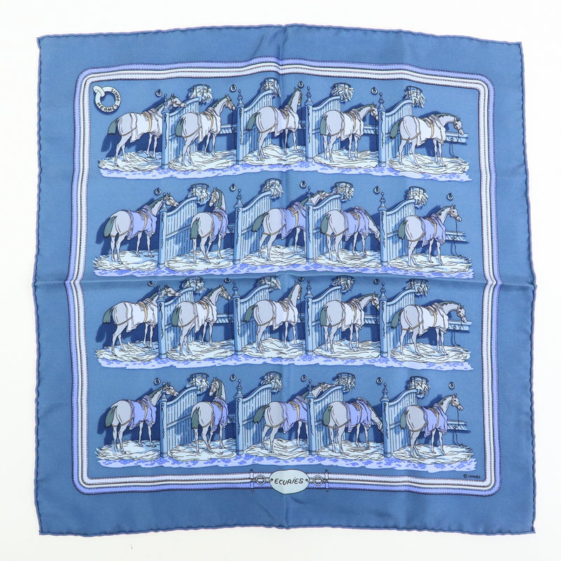 Hermes Carré 42 Silk Blue Accessory