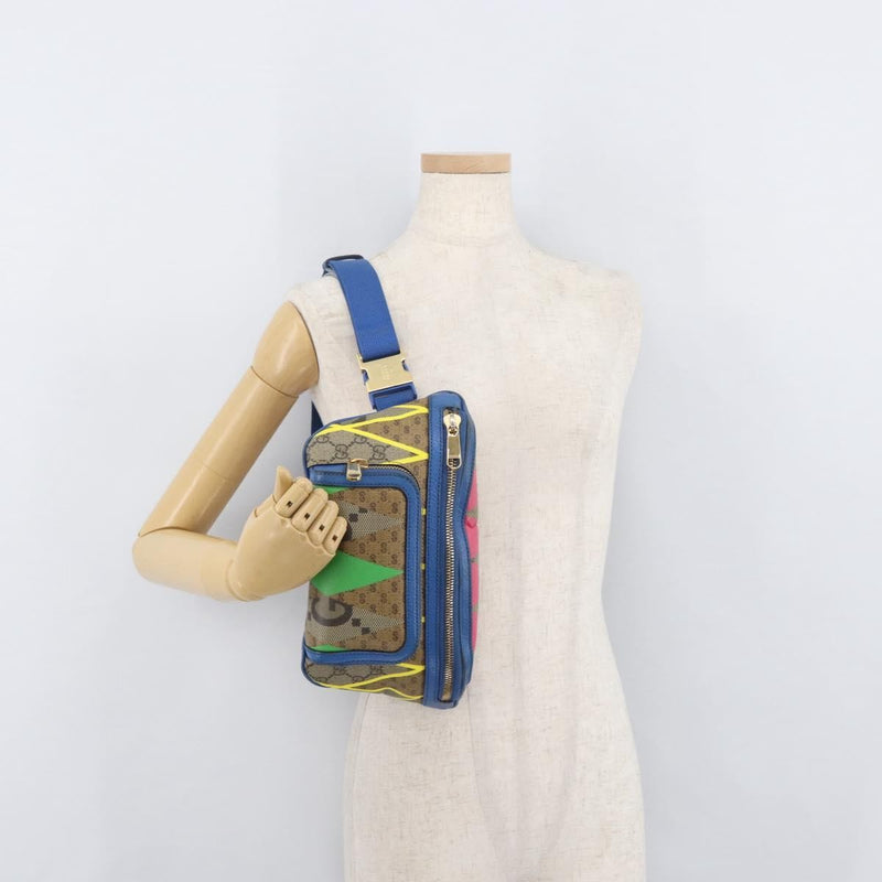 Gucci Gg Rhombus Cuir Multicolour Canvas Bag