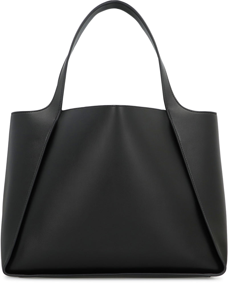 Stella Mccartney Logo-Perforated Tote Bag — Black Polyurethane