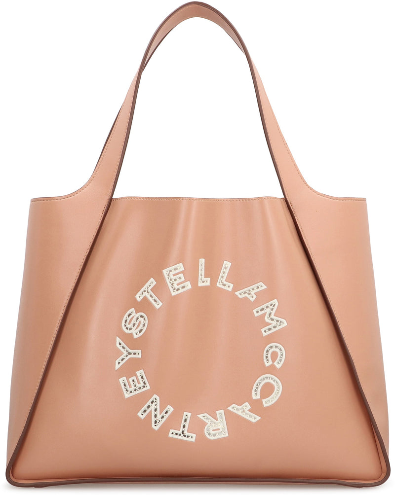 Stella Mccartney Perforated Logo Tote Bag — Pink Polyurethane