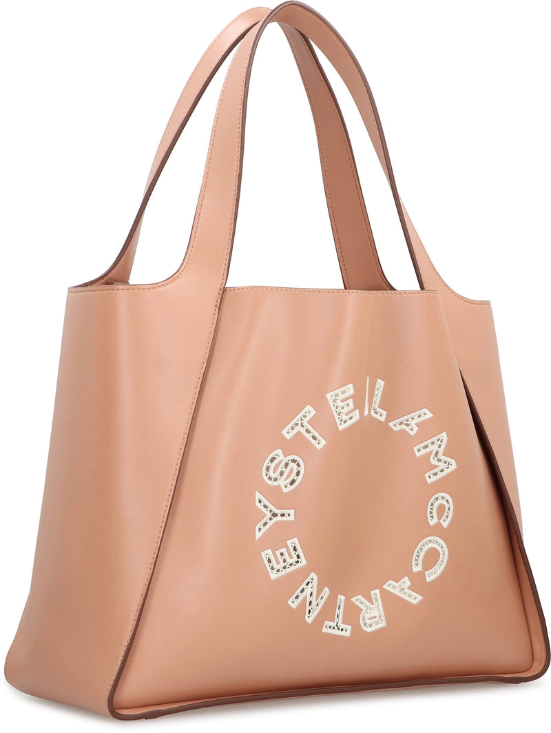 Stella Mccartney Perforated Logo Tote Bag — Pink Polyurethane