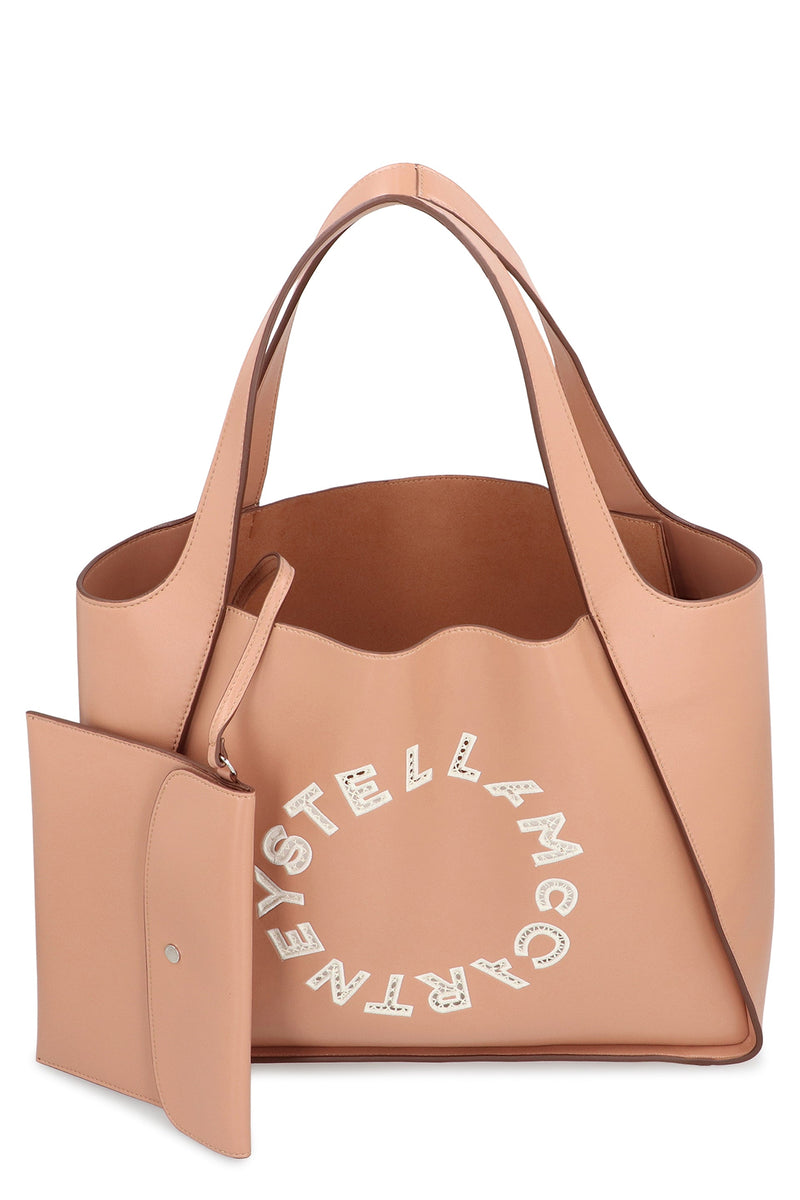 Stella Mccartney Perforated Logo Tote Bag — Pink Polyurethane