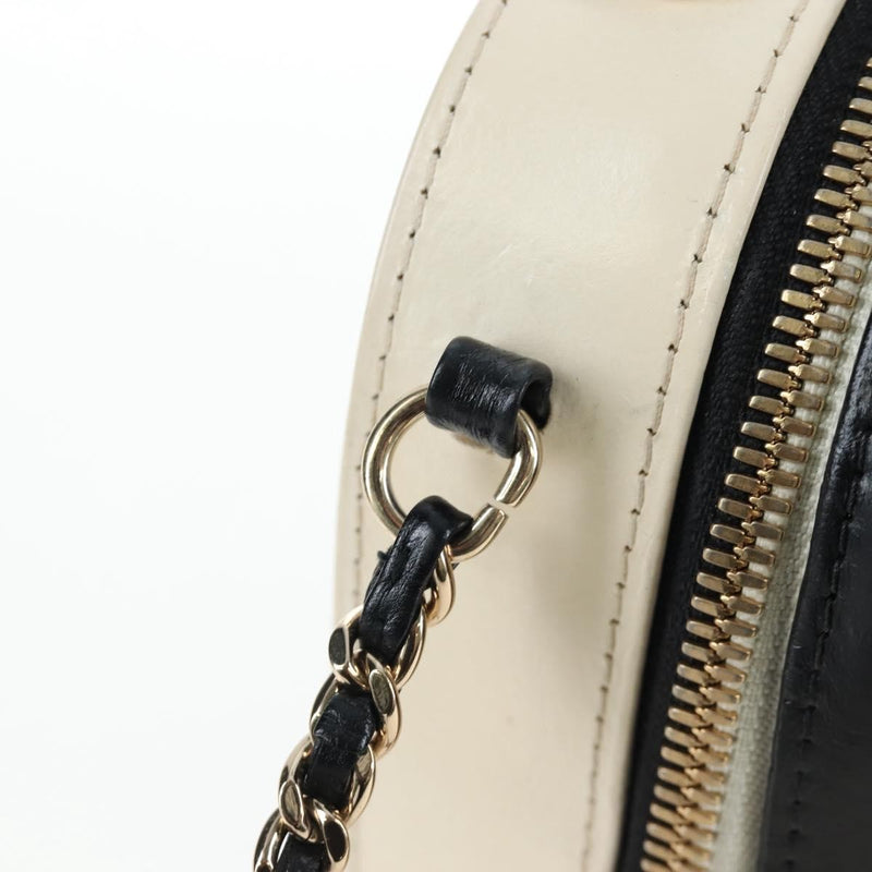 Chanel Vanity Case Quilted Crumpled Calfskin White Leather Bag