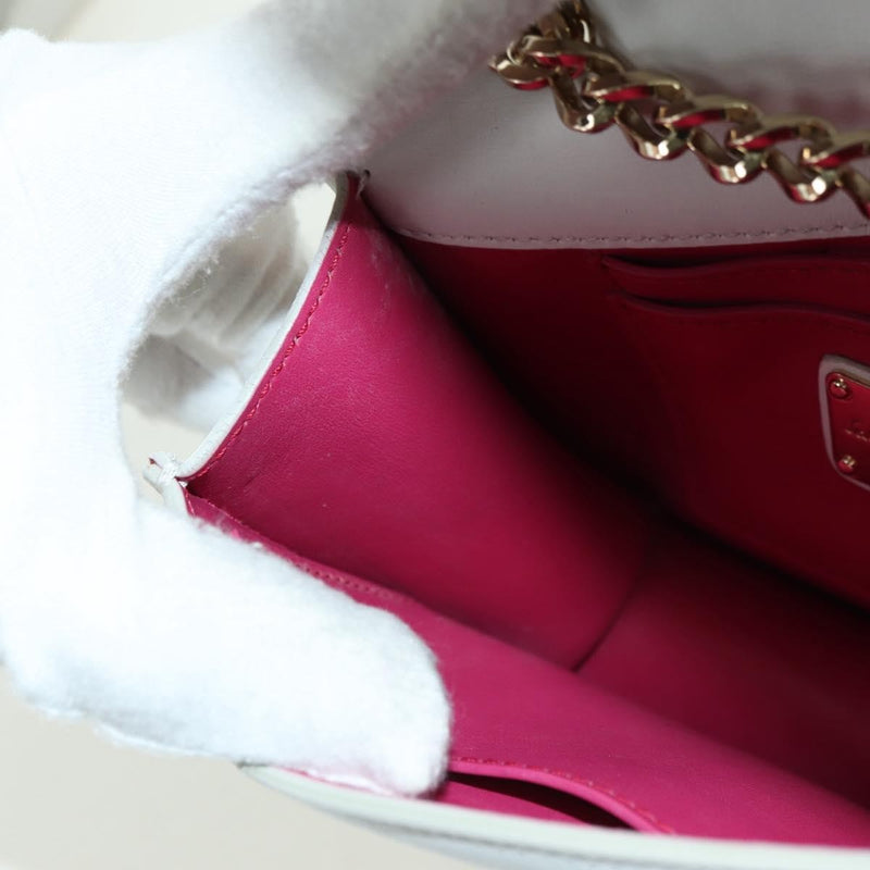 Salvatore Ferragamo Vala Chain Leather White Bag