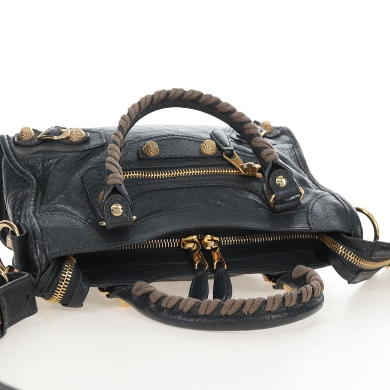 Balenciaga City Giant Studs Leather Gray Bag