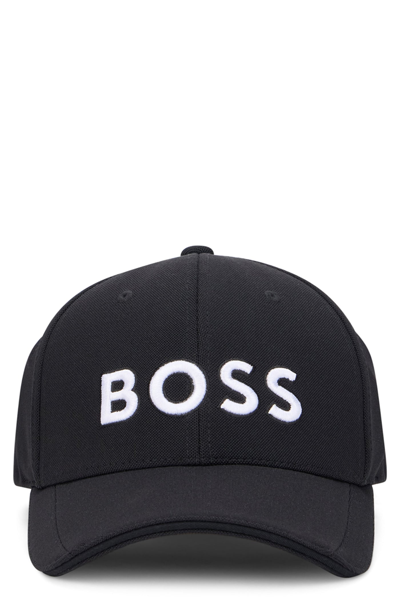 Hugo Boss 50519247 Logo-Embroidered Baseball Cap — Black Polyester Caps