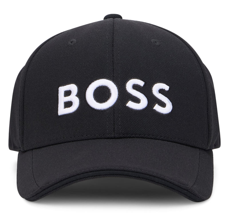 Hugo Boss 50519247 Logo-Embroidered Baseball Cap — Black Polyester Caps