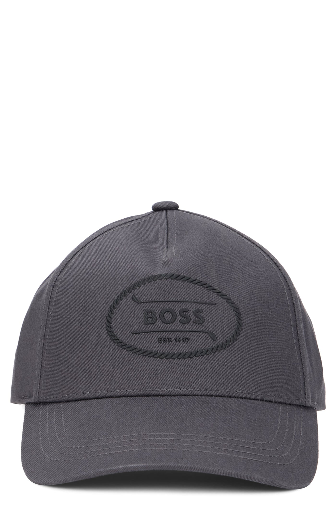 Hugo Boss 50544409 Logo-Embroidered Cotton Baseball Cap — Gray Caps
