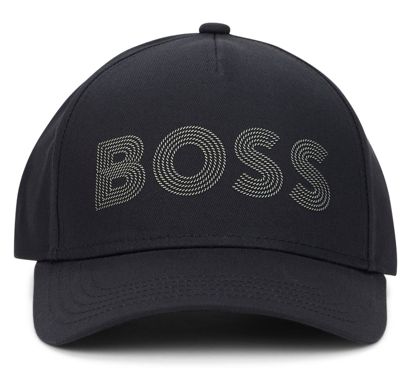 Hugo Boss 50544417 Logo-Embroidered Cotton Baseball Cap — Black Caps