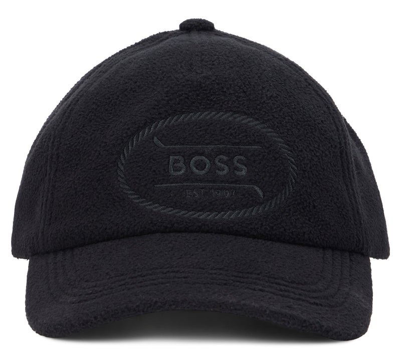 Hugo Boss 50550621 Curved Visor Baseball Cap — Black Polyester Caps