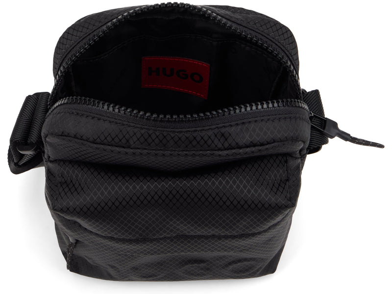 Hugo Boss Technical Polyester Shoulder Bag — Black