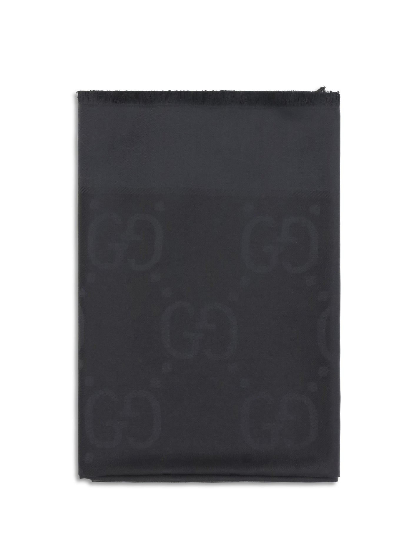 Gucci Gg Jacquard Wool And Silk Scarf — Black Ovis Aries; Scarfs