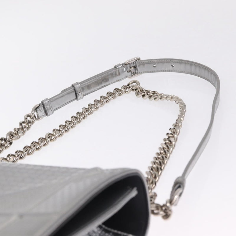 Christian Dior Diorama Flap Patent Silver Patent_leather Bag