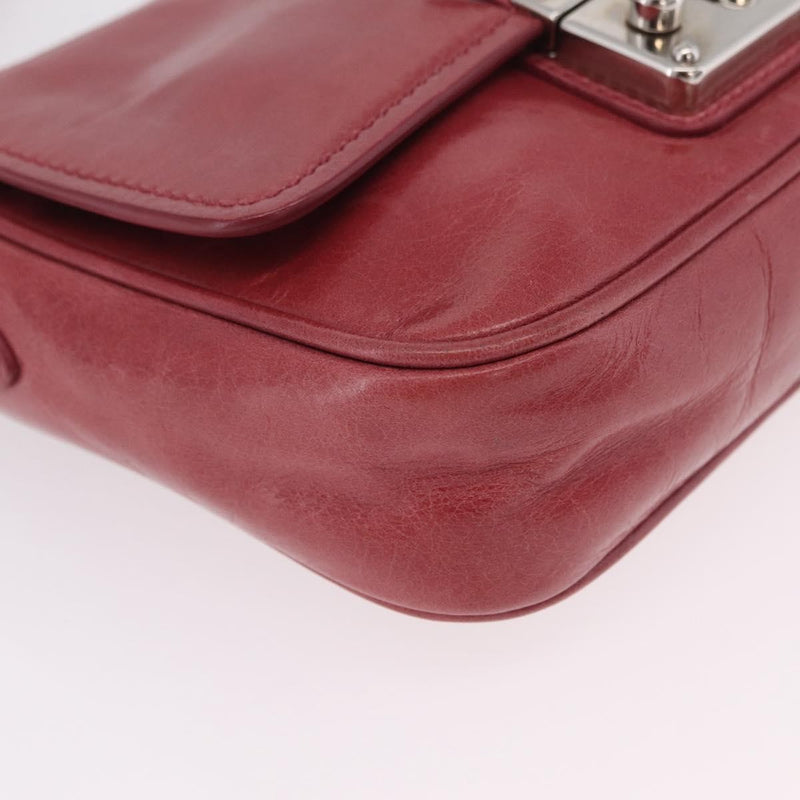 Miu Miu Madras Shoulder Leather Pink Bag