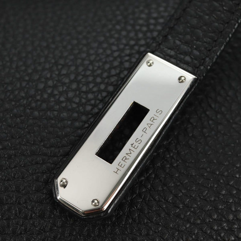 Hermes Birkin Black Clemence With Palladium Hardware Leather Bag